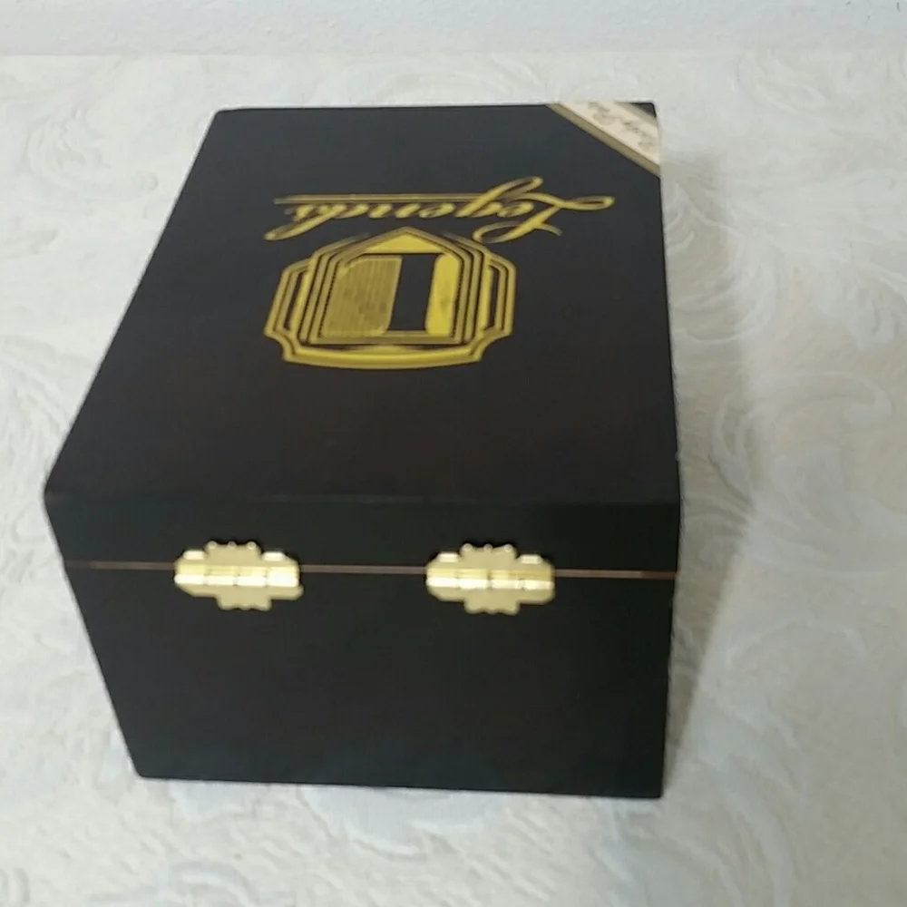 Box Cigar Wood Stained Hinged latch Jewelry Legend